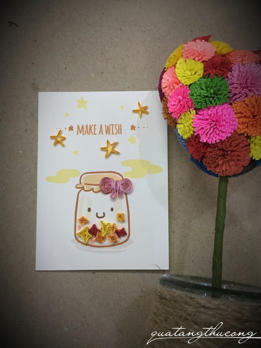 Thiệp quilling lọ ước 7*9cm